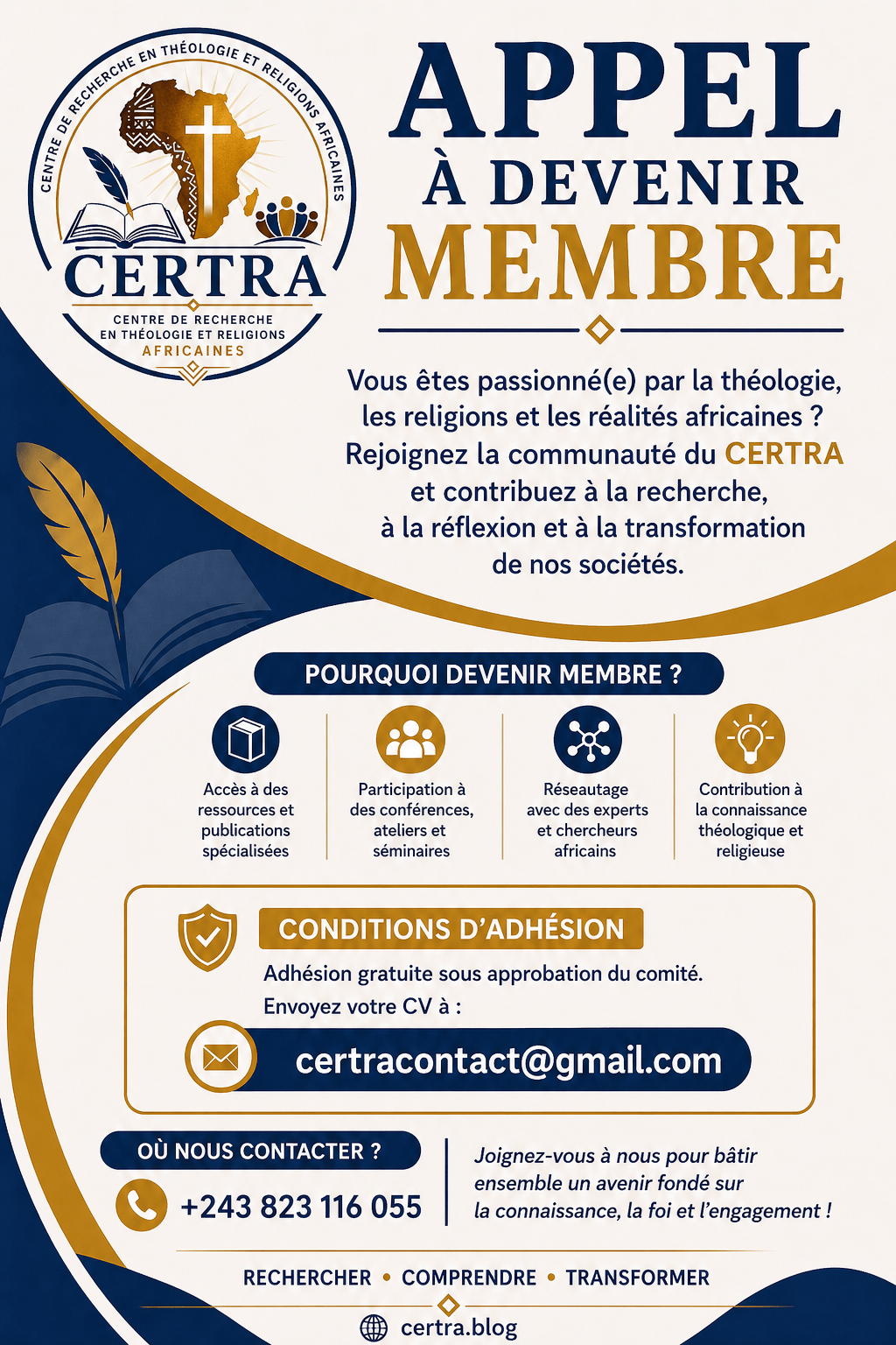 APPEL À DEVENIR MEMBRE –&nbsp;CERTRA